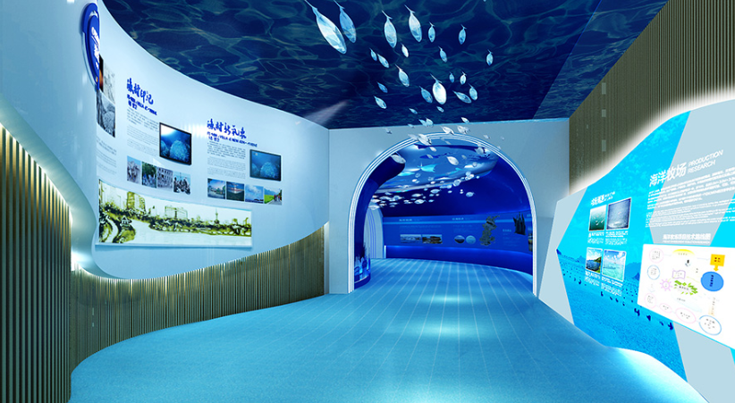 海洋牧場展廳文化墻設計3